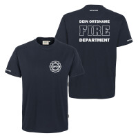 T-Shirt Männer Mikralinar | HAKRO 281 | Feuerwehr Fire Department mit Ortsname | BACKDRA