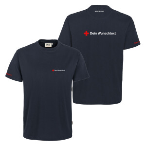 T-Shirt Männer Mikralinar | HAKRO 281 | Rettungsdienst Wunschtext und Kreuz | BACKDRA