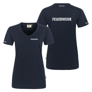 T-Shirt V-Neck Frauen Mikralinar | HAKRO 181 | Feuerwehr...