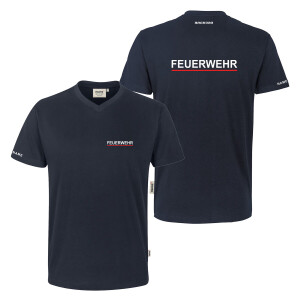 T-Shirt V-Neck Männer | HAKRO 226 | Feuerwehr +...
