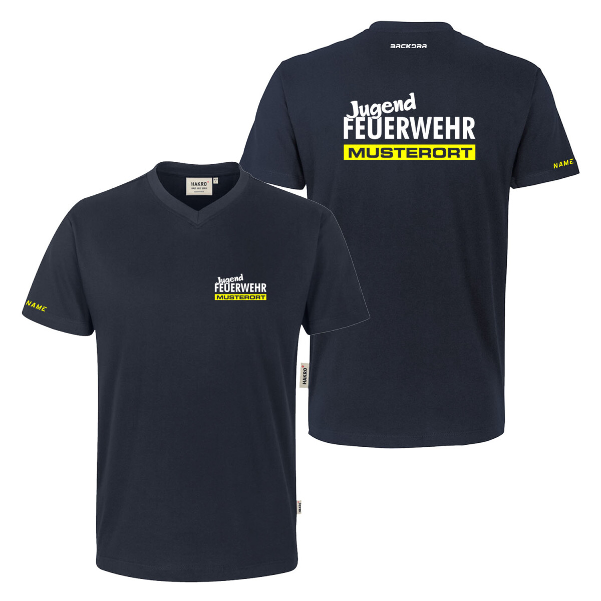 T-Shirt V-Neck Männer | HAKRO 226 | Jugendfeuerwehr...