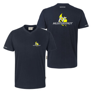T-Shirt V-Neck Männer | HAKRO 226 | Feuerwehr FF...