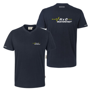 T-Shirt V-Neck Männer | HAKRO 226 | HvO mit Ortsname...