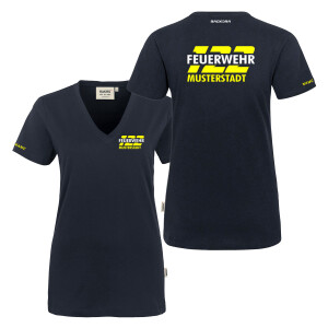 T-Shirt V-Neck Frauen | HAKRO 126 | Feuerwehr...