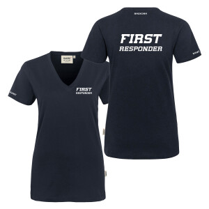T-Shirt V-Neck Frauen | HAKRO 126 | First Responder Basic...