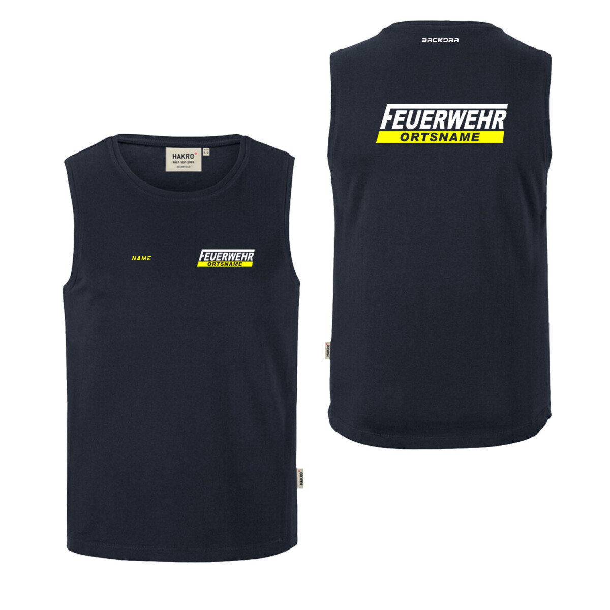 Tank Top Männer | HAKRO 259 | Feuerwehr mit Ortsname...