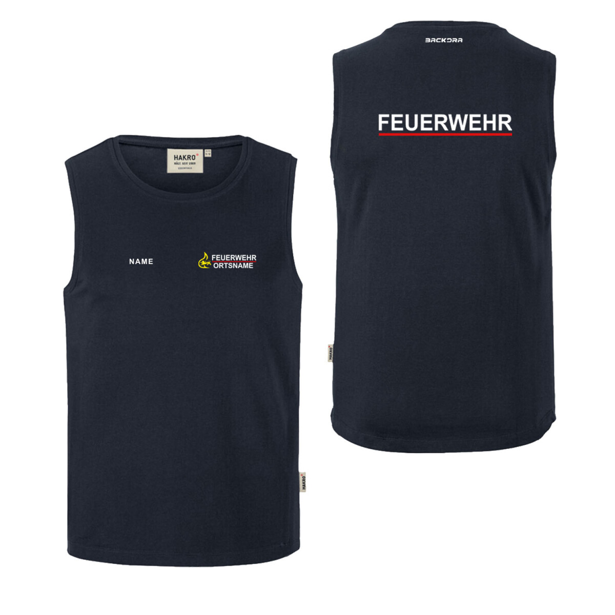 Tank Top Männer | HAKRO 259 | Feuerwehremblem...