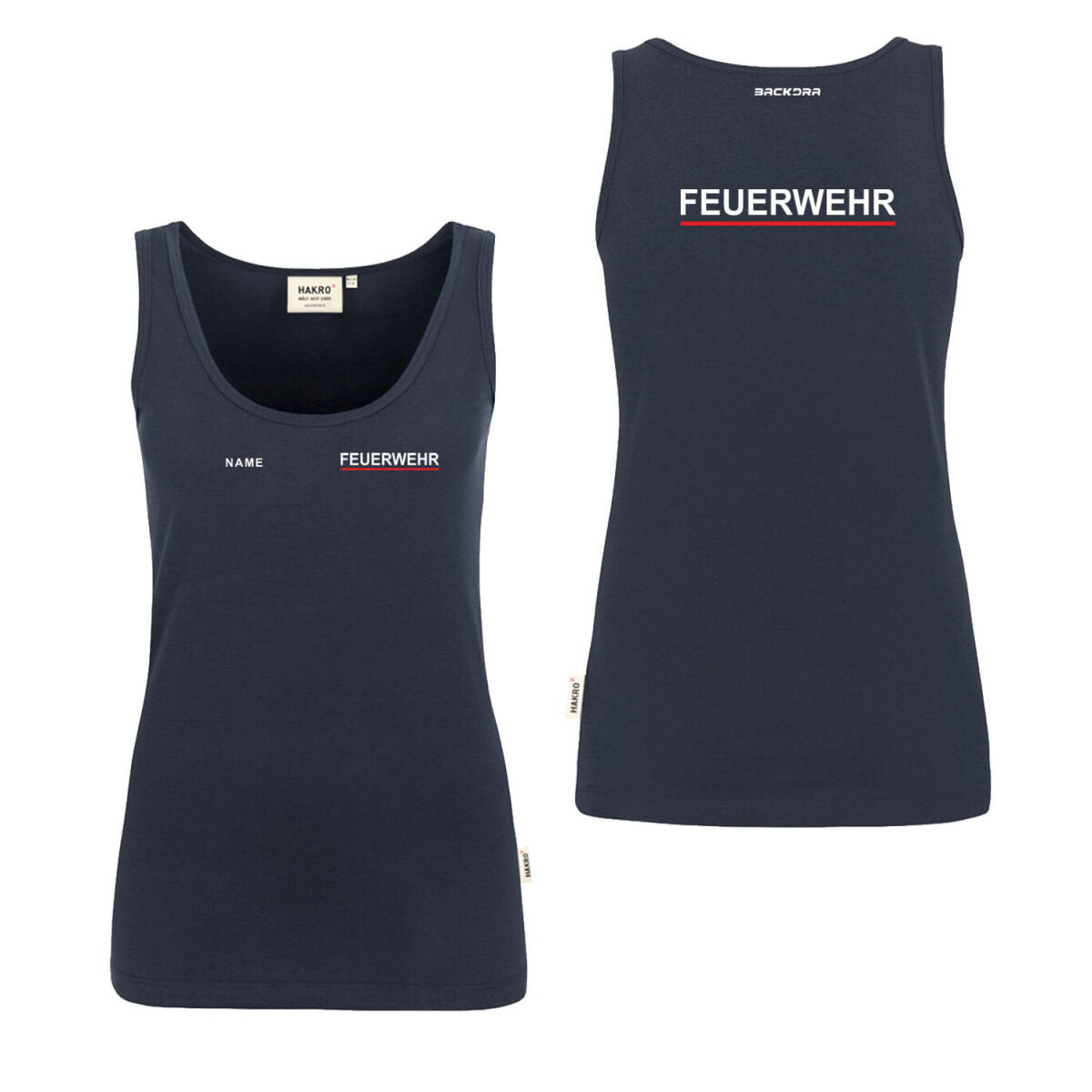 Tank Top Frauen | HAKRO 159 | Feuerwehr + Balken...