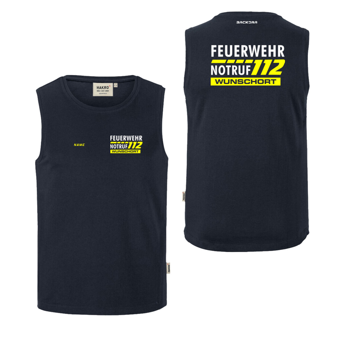 Tank Top Männer | HAKRO 259 | Feuerwehr Notruf 112...