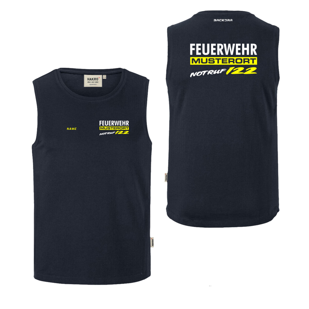 Tank Top Männer | HAKRO 259 | Feuerwehr mit Ortsname...