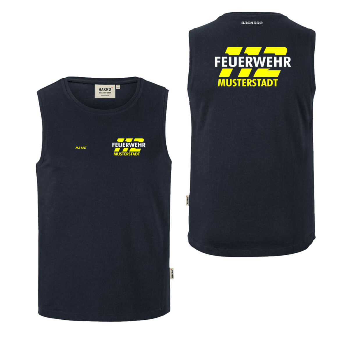 Tank Top Männer | HAKRO 259 | Feuerwehr 112 crossed...