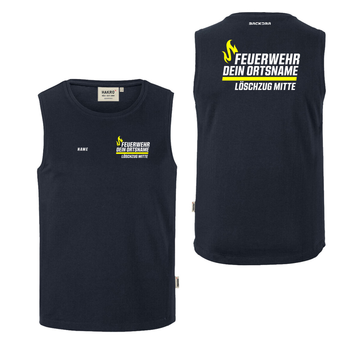 Tank Top Männer | HAKRO 259 | Feuerwehr mit Ortsname...