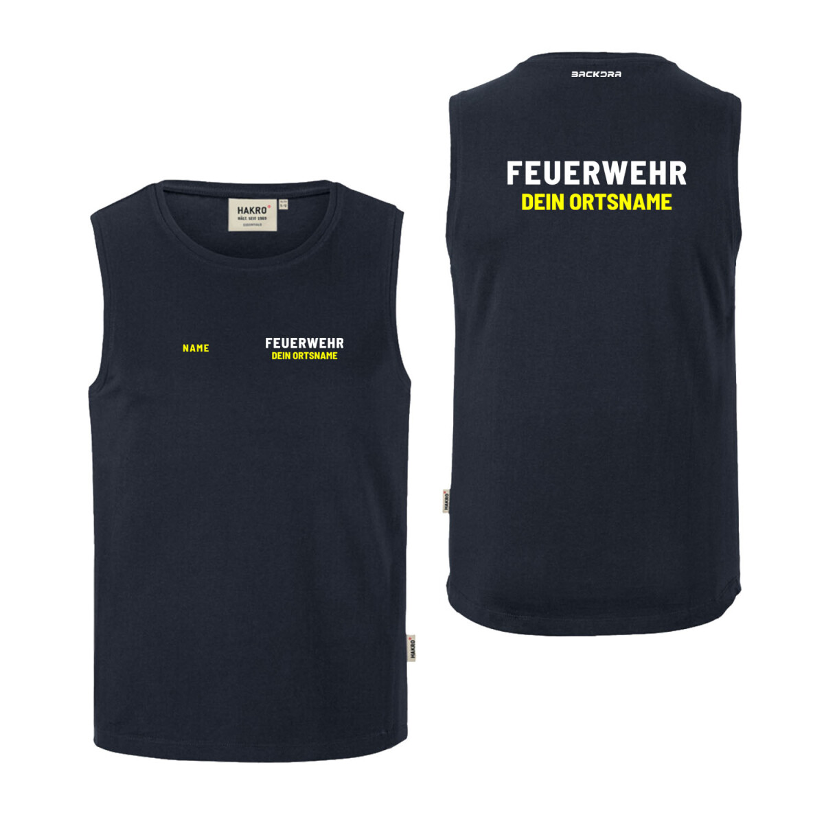 Tank Top Männer | HAKRO 259 | Feuerwehr mit Ortsname...