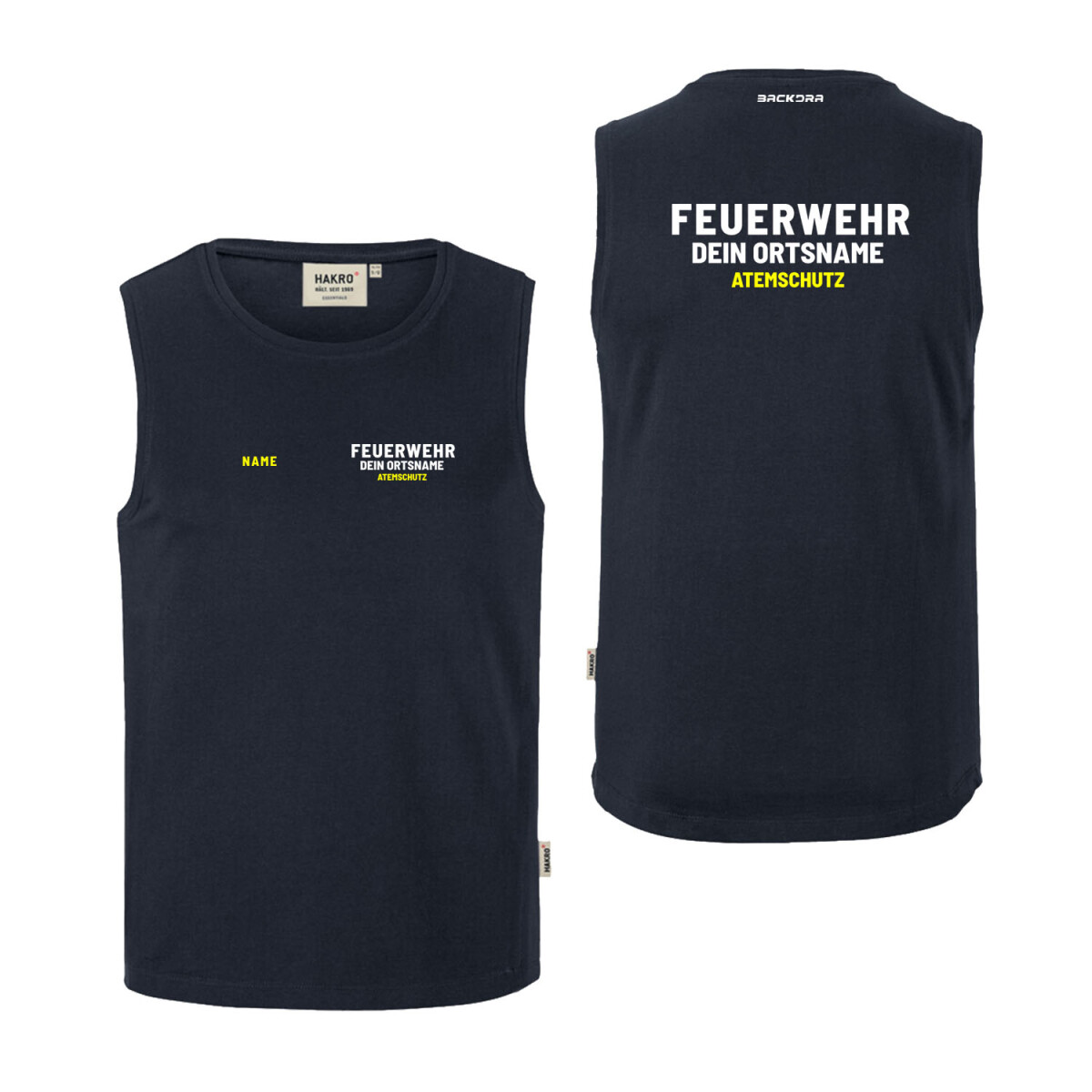 Tank Top Männer | HAKRO 259 | Feuerwehr mit Ortsname...