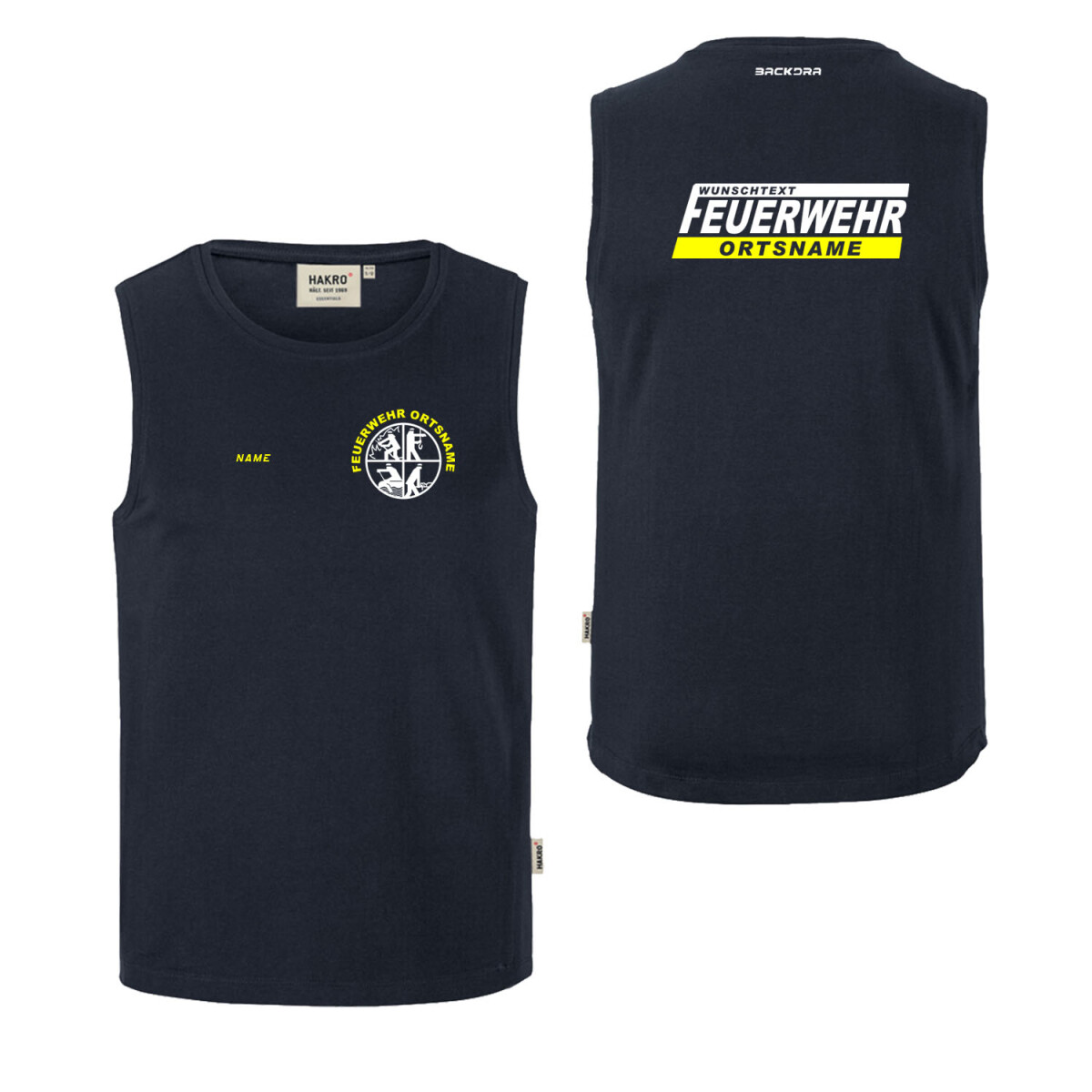 Tank Top Männer | HAKRO 259 | Feuerwehrsignet mit...