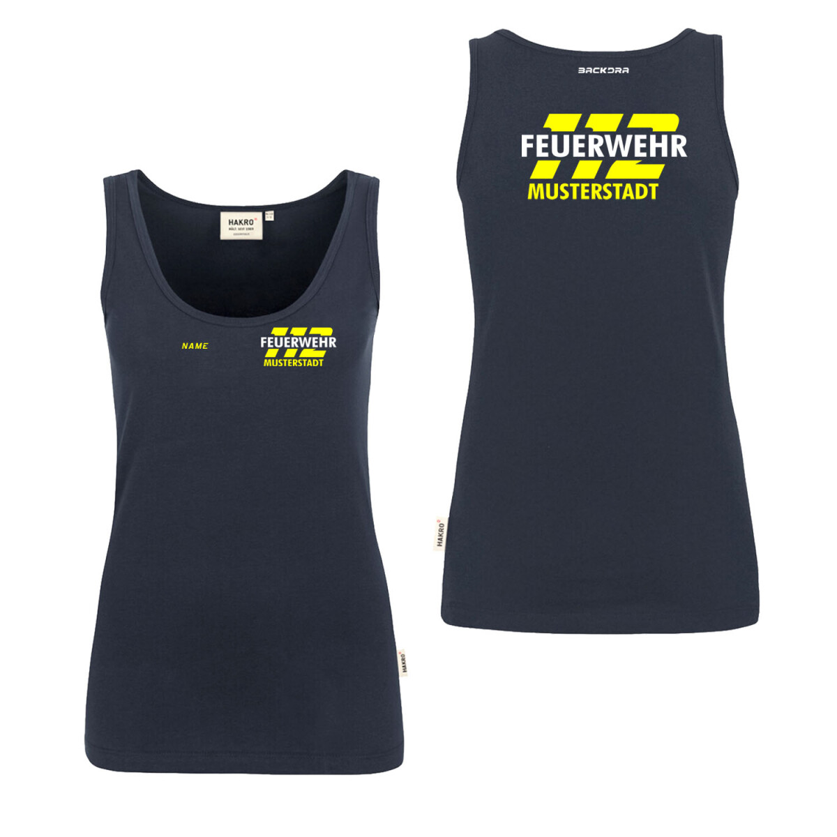 Tank Top Frauen | HAKRO 159 | Feuerwehr 112 crossed mit...