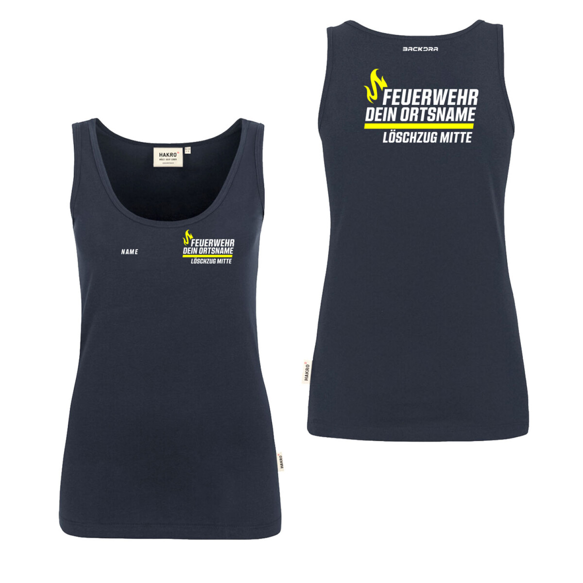 Tank Top Frauen | HAKRO 159 | Feuerwehr mit Ortsname und...