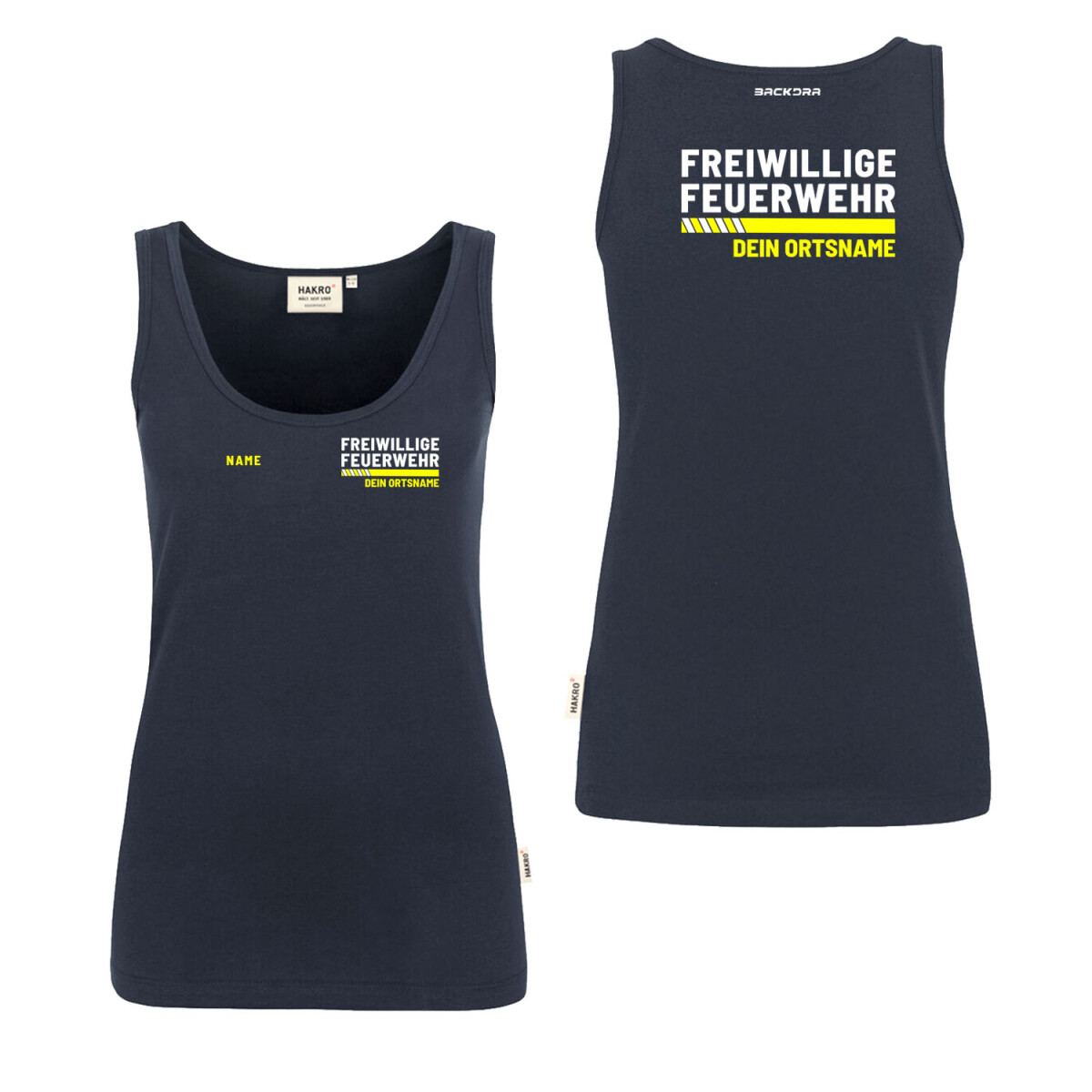 Tank Top Frauen | HAKRO 159 | Wunschtext Feuerwehr mit...