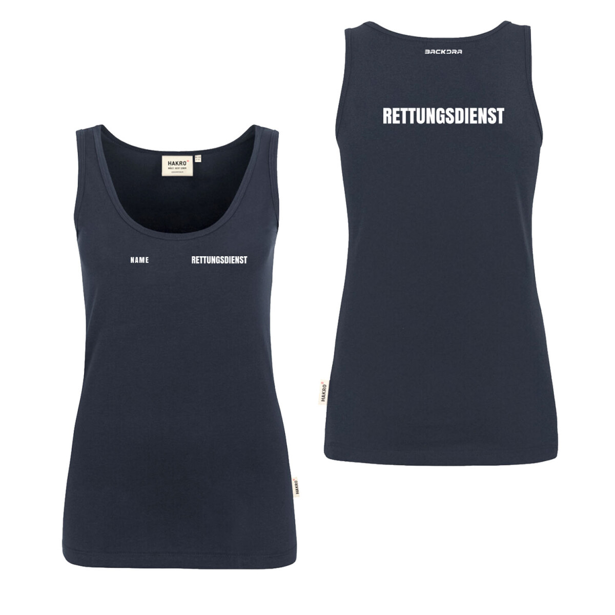 Tank Top Frauen | HAKRO 159 | Rettungsdienst Wunschtext...