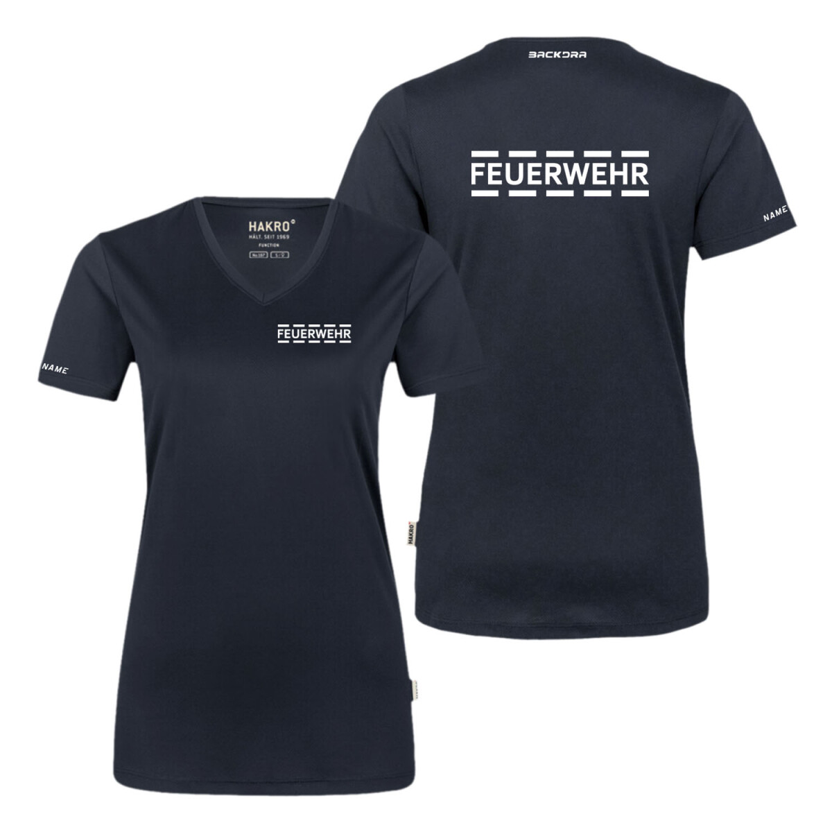 Funktions T-Shirt Frauen | HAKRO 187 | Feuerwehr Stripes...