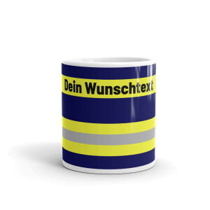 Kaffeetasse - Hupf Style blau mit Wunschtext