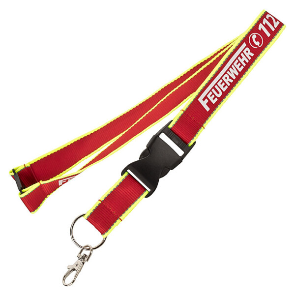 Lanyard / Schlüsselband mit nachleuchtendem Aufdruck Feuerwehr 112 | BACKDRA