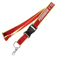 Lanyard / Schlüsselband mit nachleuchtendem Aufdruck Feuerwehr 112 | BACKDRA