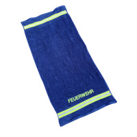 Premium Duschtuch Feuerwehr blau mit 2 Reflexstreifen