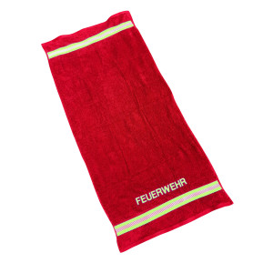 Premium Duschtuch Feuerwehr rot mit 2 Reflexstreifen