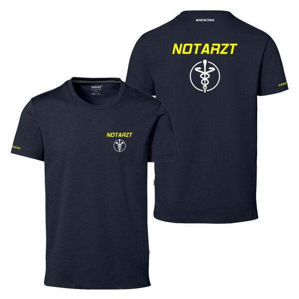 T-Shirt Männer Cotton Tec®  | HAKRO 269 | Rettungsdienst Notarzt oder Notärztin Äskulap | BACKDRA