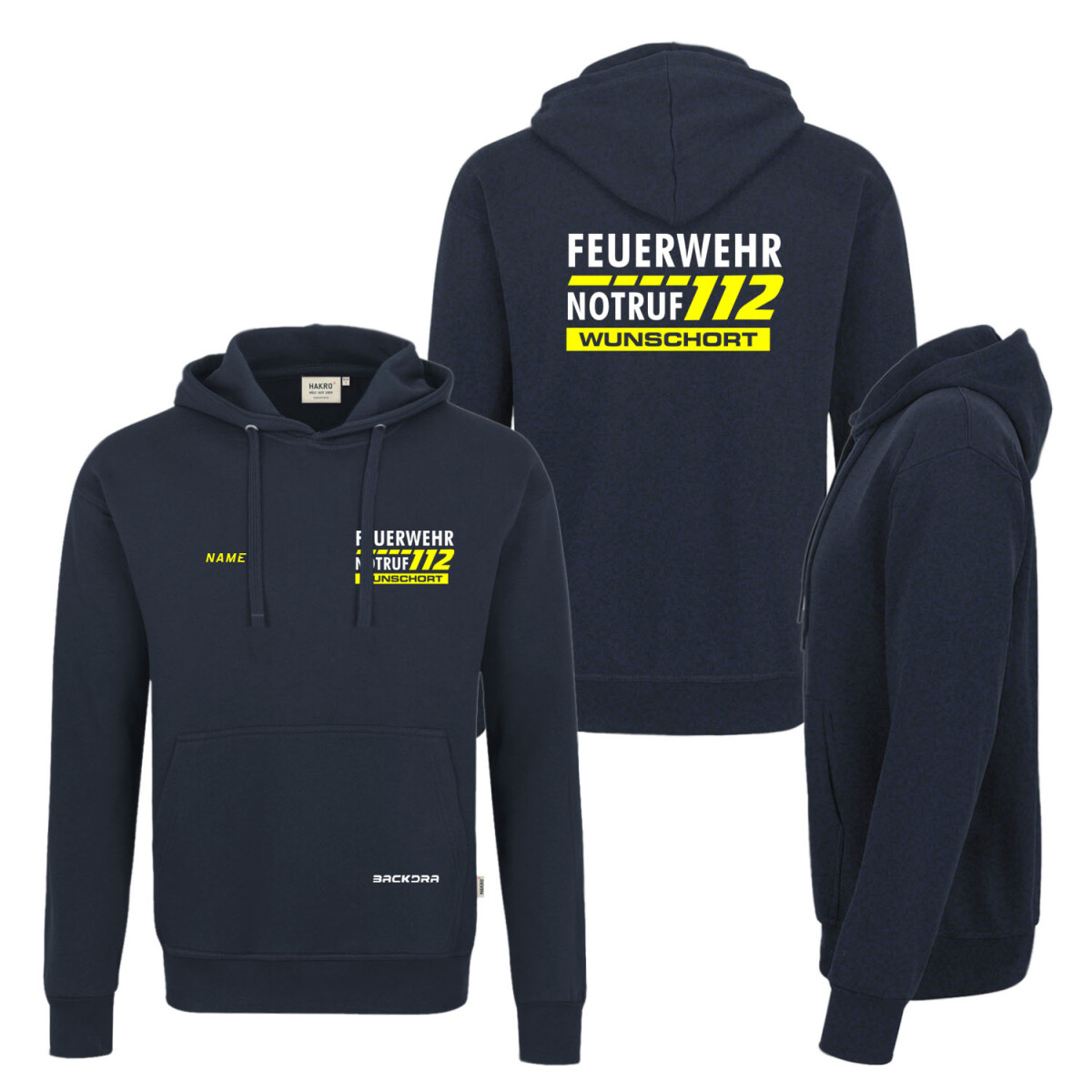 Hoodie - Kapuzenpulli | HAKRO 601 | Feuerwehr Notruf 112...