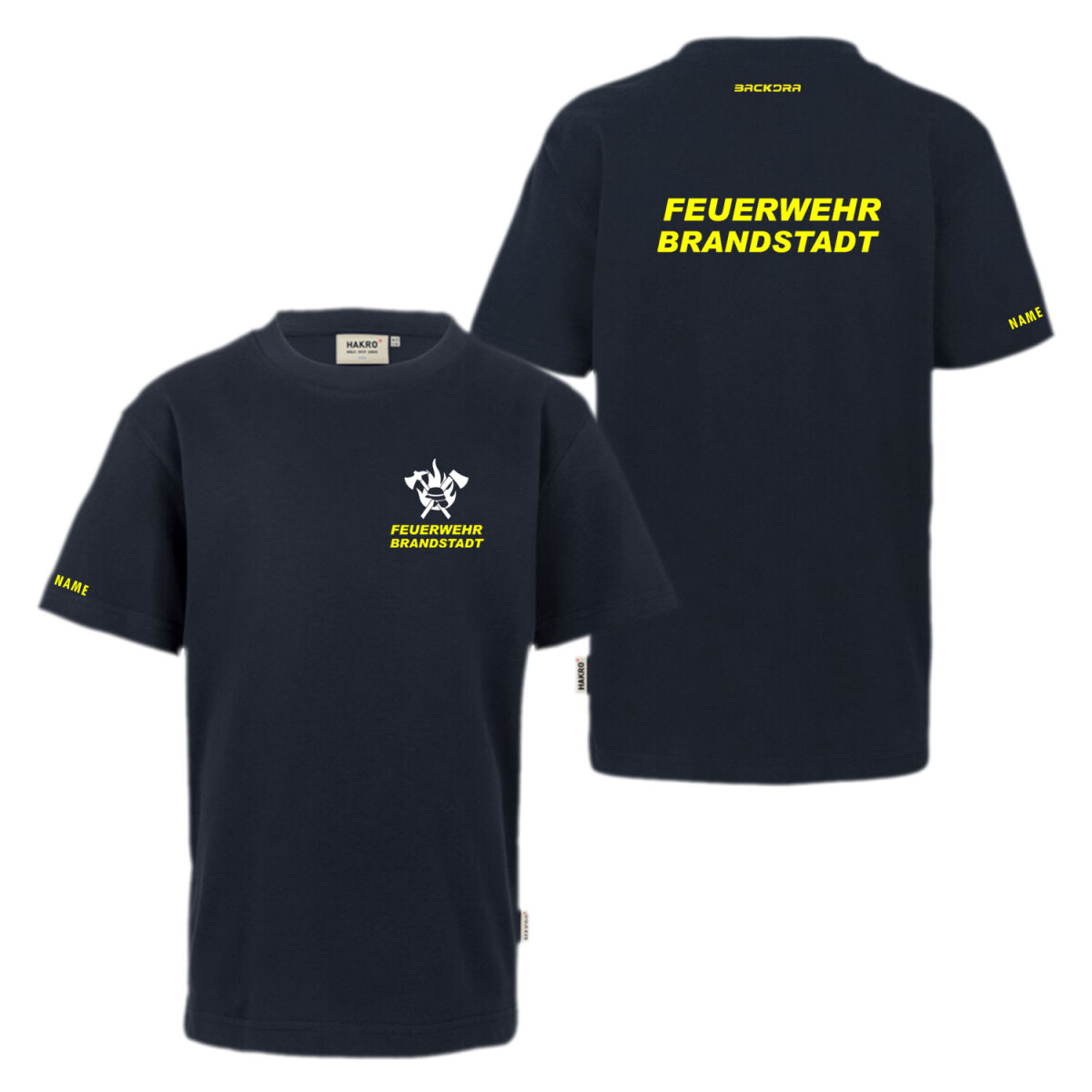 T-Shirt Kinder | HAKRO 210 | Feuerwehr Axt, Helm, Flamme...