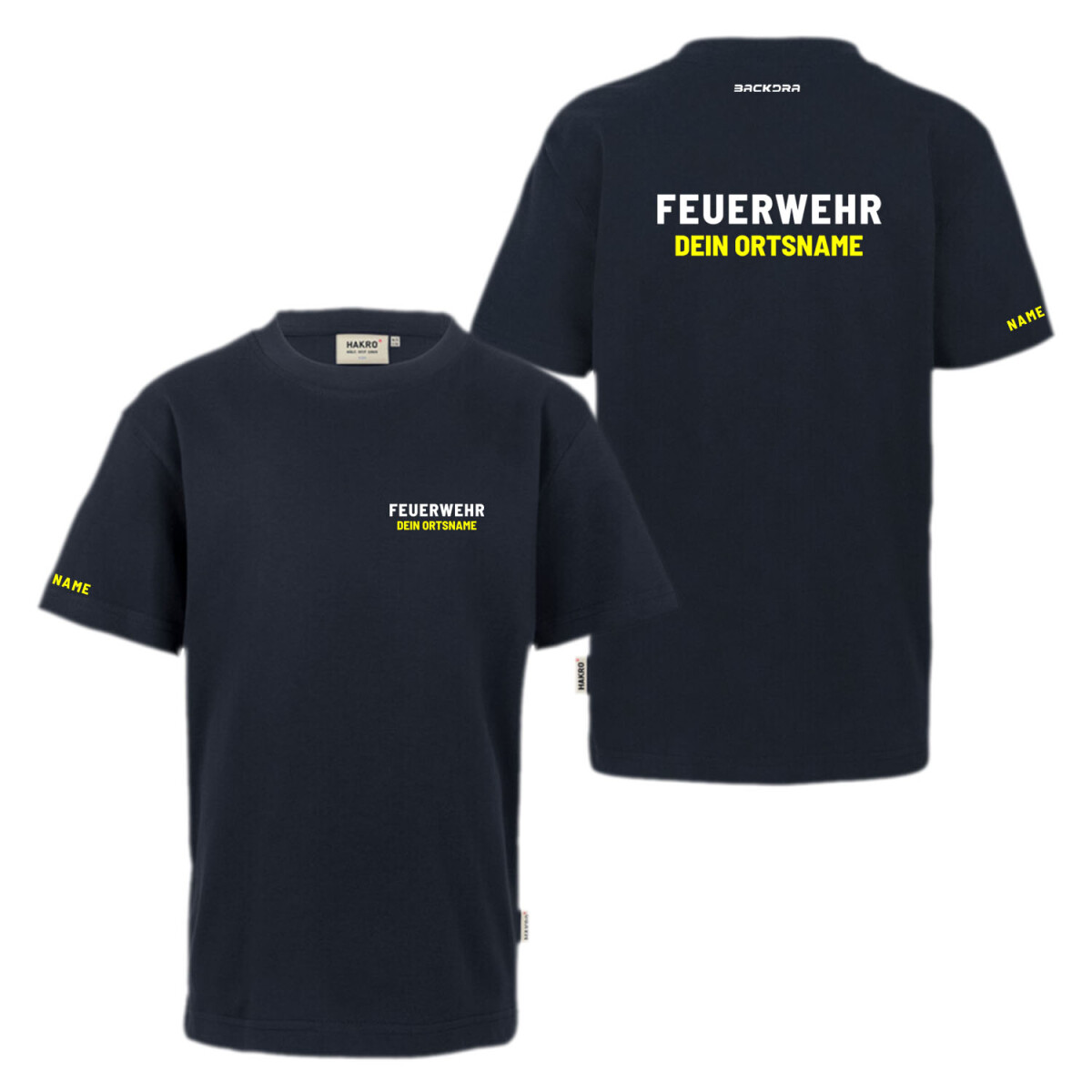 T-Shirt Kinder | HAKRO 521 Bio-Baumwolle | Feuerwehr mit Ort