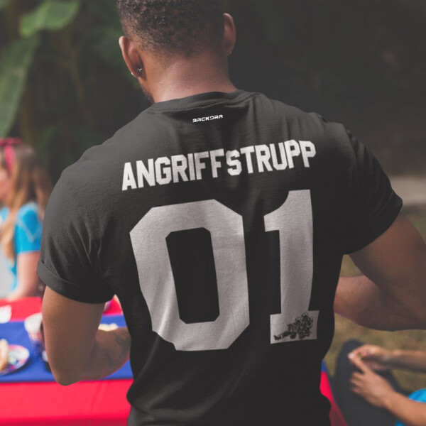 T-Shirt Männer | Angriffstrupp 01 - Wunschtext und Wunschziffer | BACKDRA