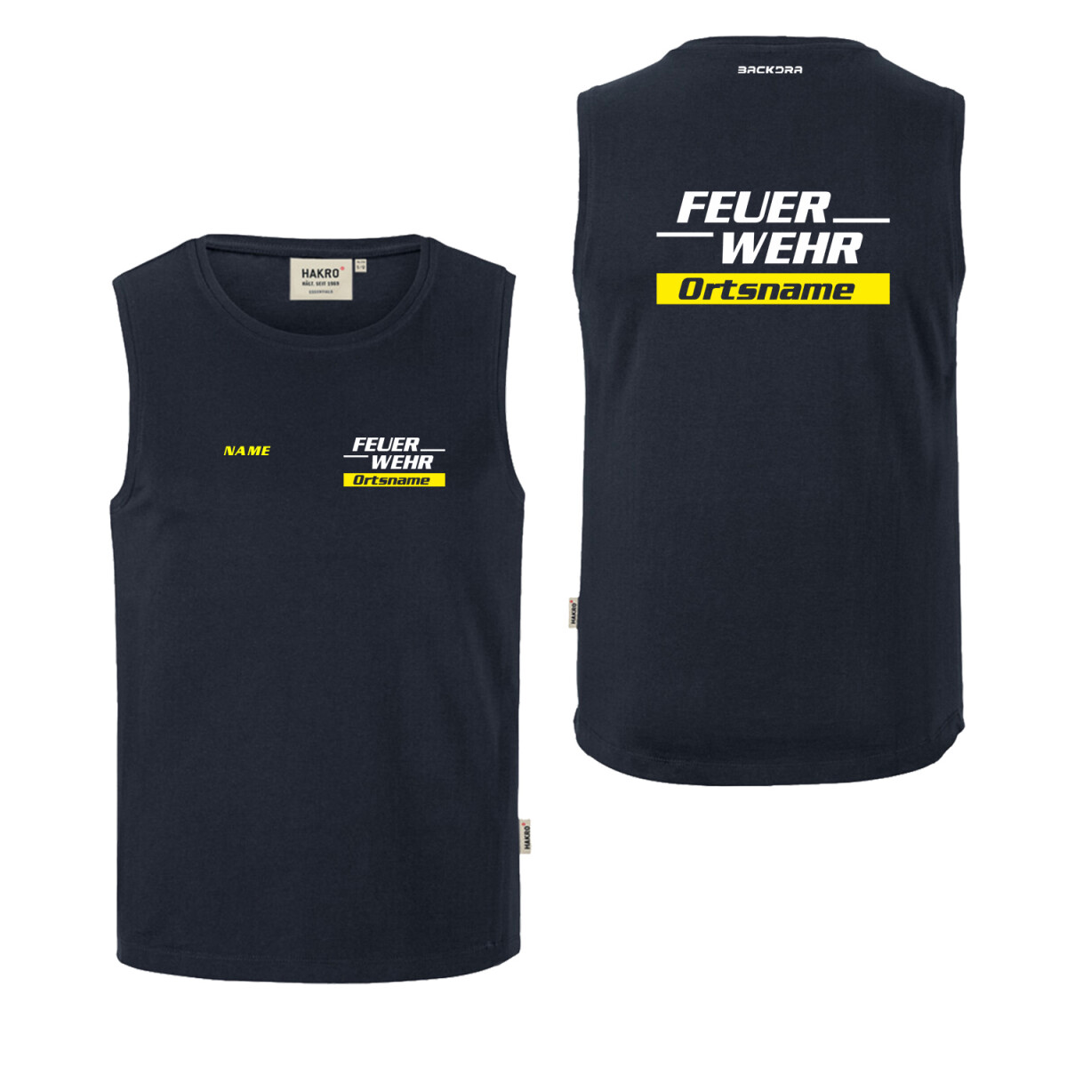 Tank Top Männer | HAKRO 259 | Feuerwehr mit Ortsname...