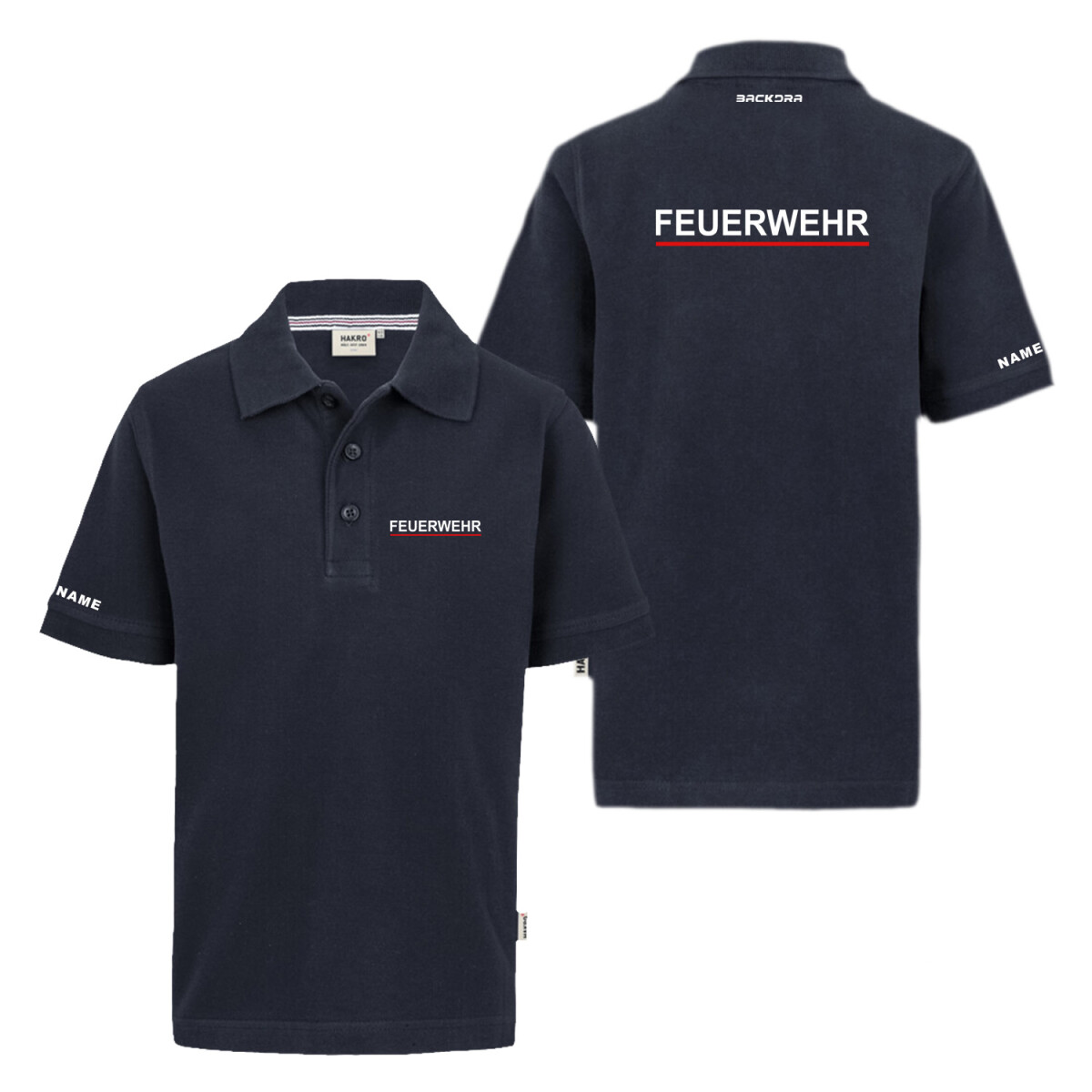 Poloshirt Kinder | HAKRO 400 | Feuerwehr + Balken...