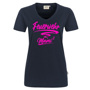 T-Shirt V-Neck Frauen | HAKRO 181 | Feuerwehrmami...