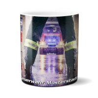 Kaffeetasse - Feuerwehr Wache mit Ortsname | BACKDRA