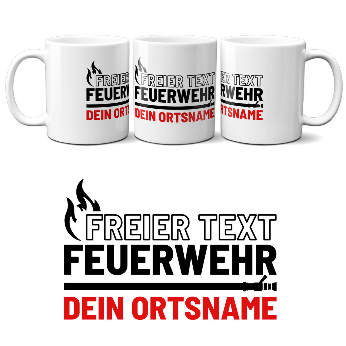 Kaffeetasse | Kaffeepott | Feuerwehr mit Ortsname -...