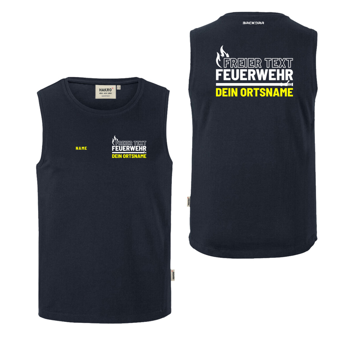 Tank Top Männer | HAKRO 259 | Feuerwehr mit Ortsname...