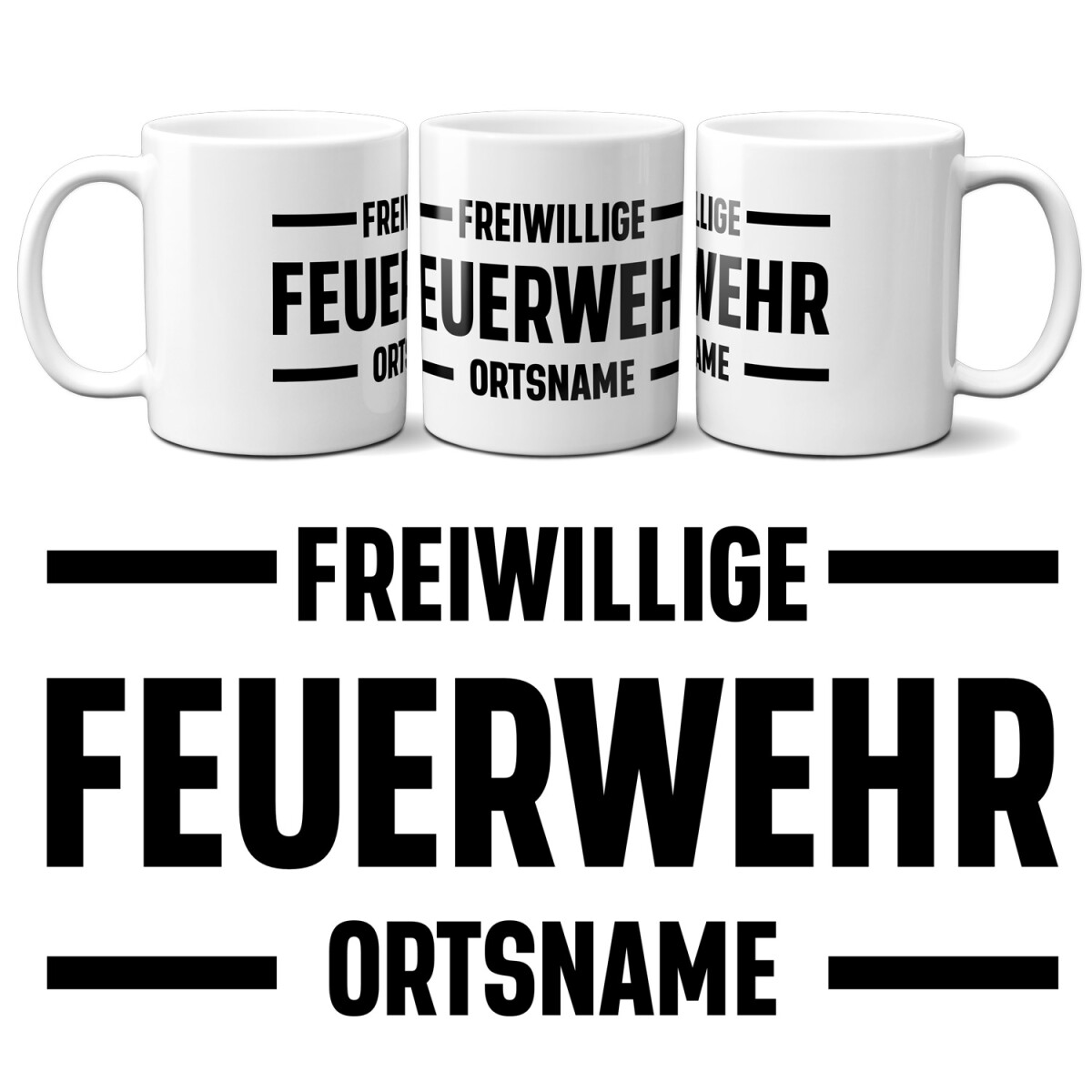 Kaffeetasse | Kaffeepott | Feuerwehr mit Ortsname -...