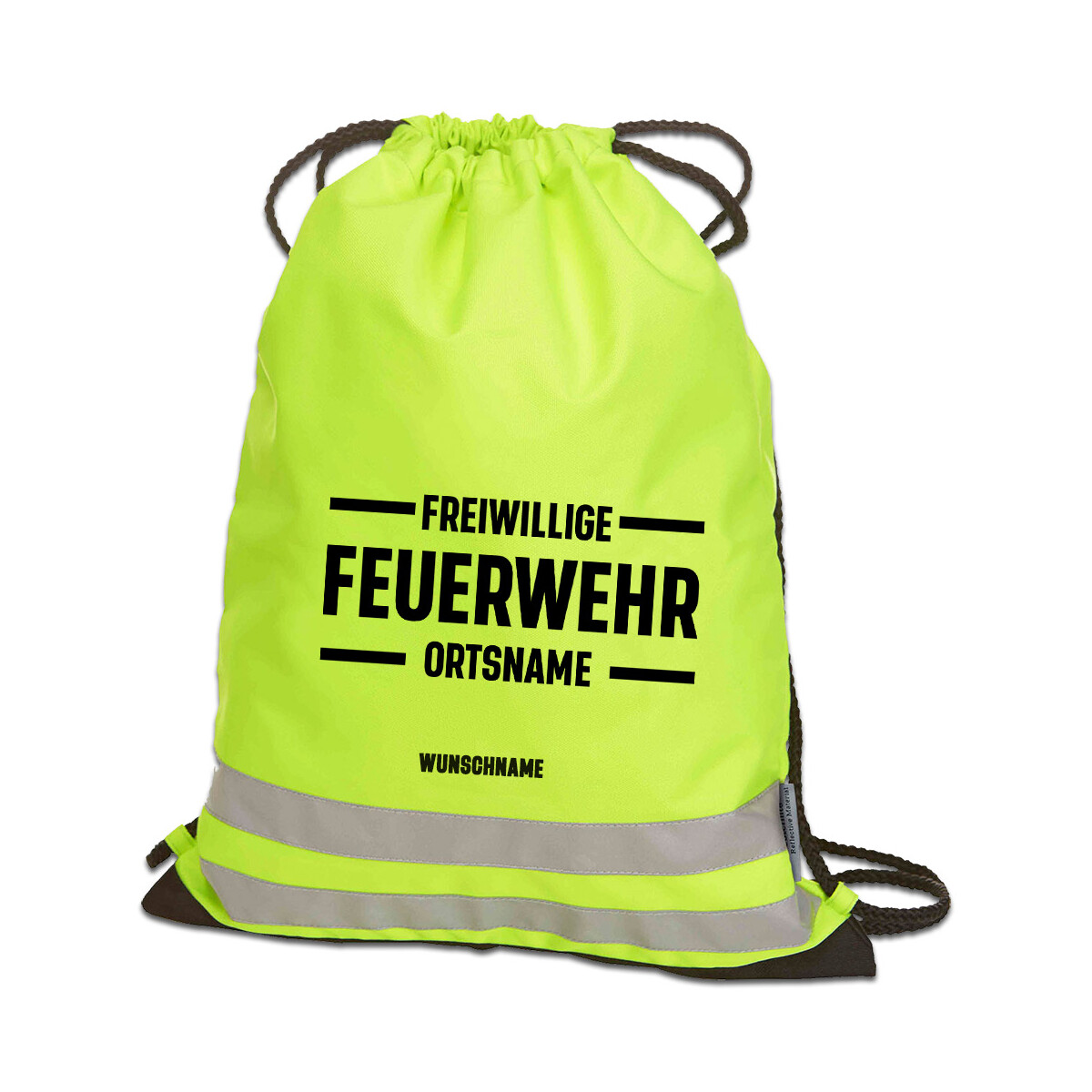 Reflective Turnbeutel | Gymbag | Feuerwehr mit Ortsname -...