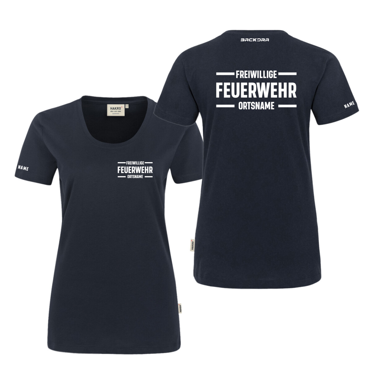 T-Shirt Frauen | HAKRO 127 | Feuerwehr mit Ortsname -...