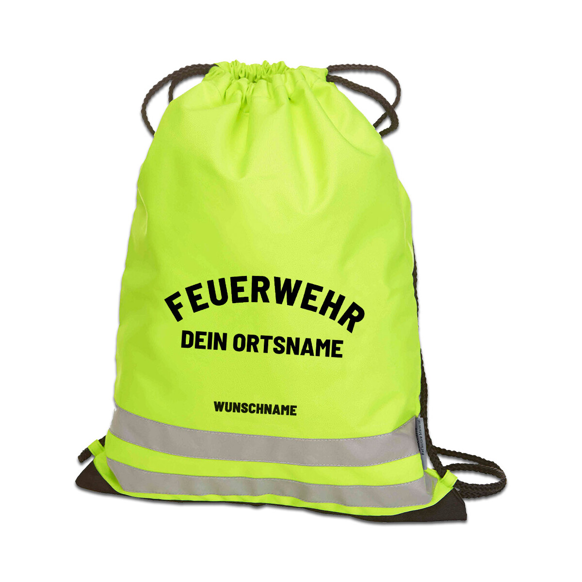 Reflective Turnbeutel | Gymbag | Feuerwehr mit Ortsname...