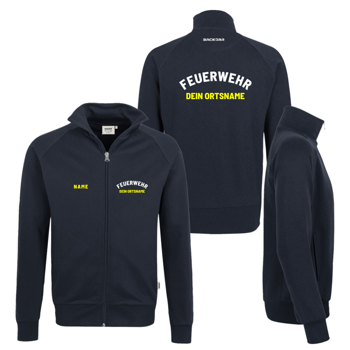 Sweatjacke Männer | HAKRO 606 | Feuerwehr mit...