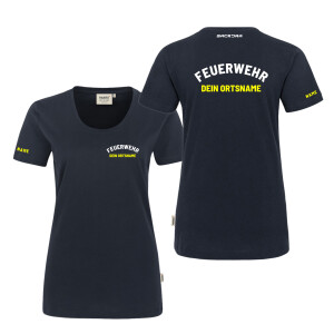 T-Shirt Frauen | HAKRO 127 | Feuerwehr mit Ortsname...