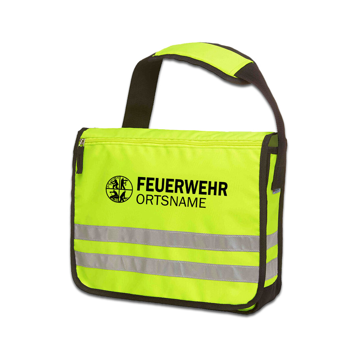 Reflective Messenger-Tasche | Feuerwehr mit Ortsname...