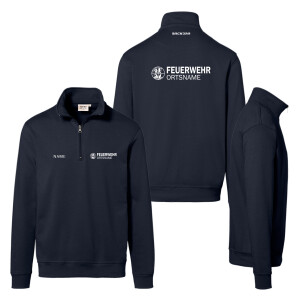 1/4 Zip Kragenpullover unisex | HAKRO 451 | Feuerwehr mit...