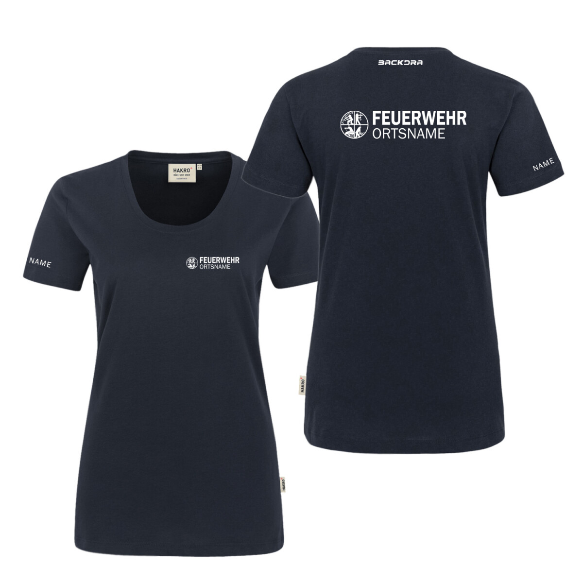 T-Shirt Frauen | HAKRO 127 | Feuerwehr mit Ortsname...