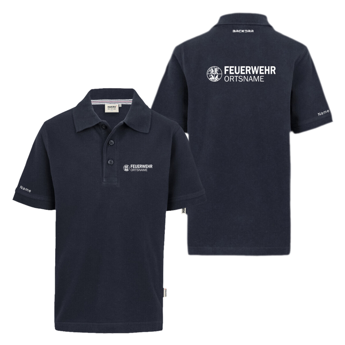 Poloshirt Kinder | HAKRO 400 | Feuerwehr mit Ortsname...